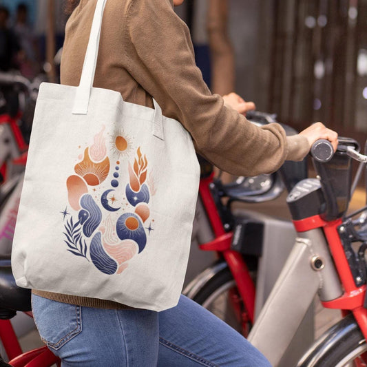 Minimal abstract cotton tote with eco vibe