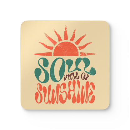 Coaster Set, Sunshine Cork Wood Coasters