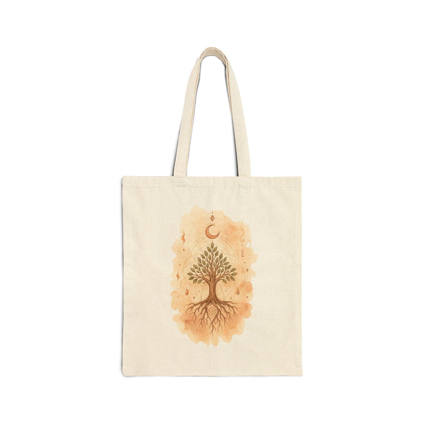 Tree of Life cotton tote with earthy design