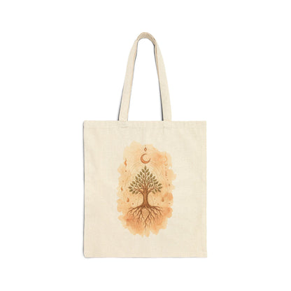 Tree of Life cotton tote with earthy design