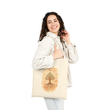Tree of Life cotton tote with earthy design