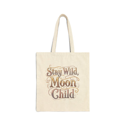 Moon child tote bag with celestial quote