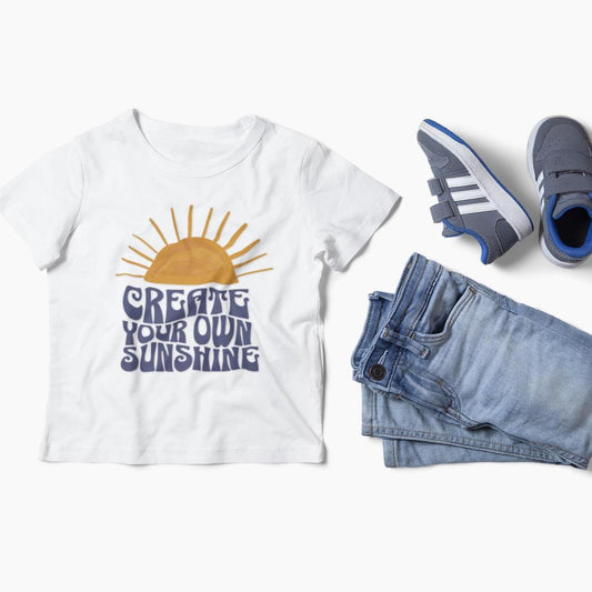 Sunshine baby t-shirt with retro sun print