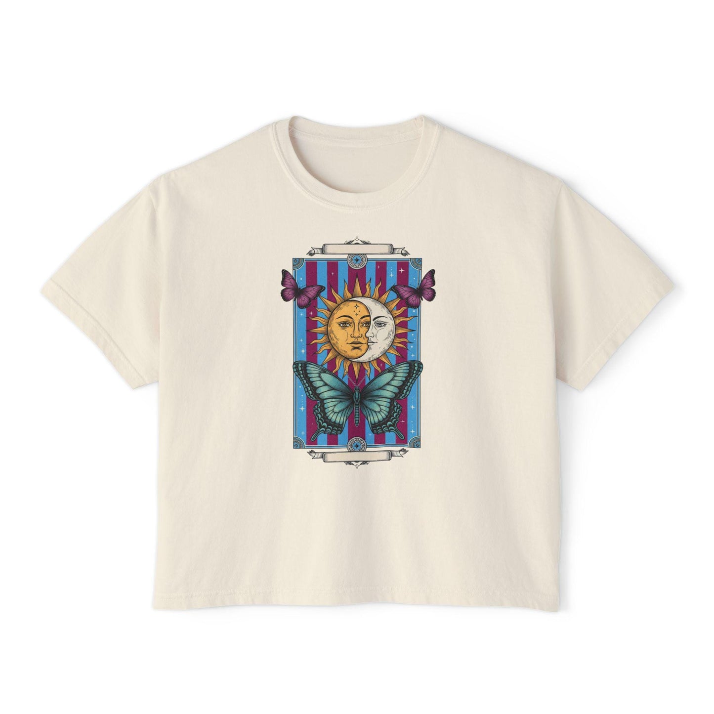 Bohemian Sun & Butterfly Women's Boxy Tee