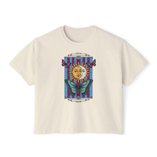Bohemian Sun & Butterfly Women's Boxy Tee
