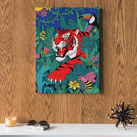 Vibrant Wall Art Canvas, Tiger Decor