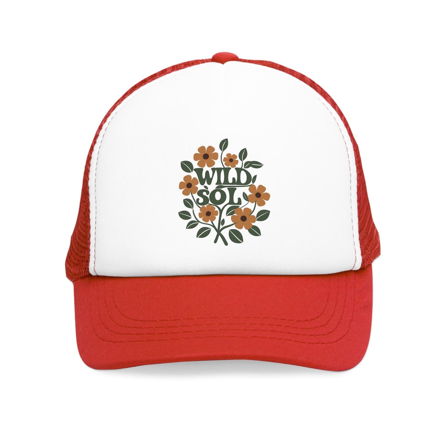Boho floral mesh cap with breathable summer fit