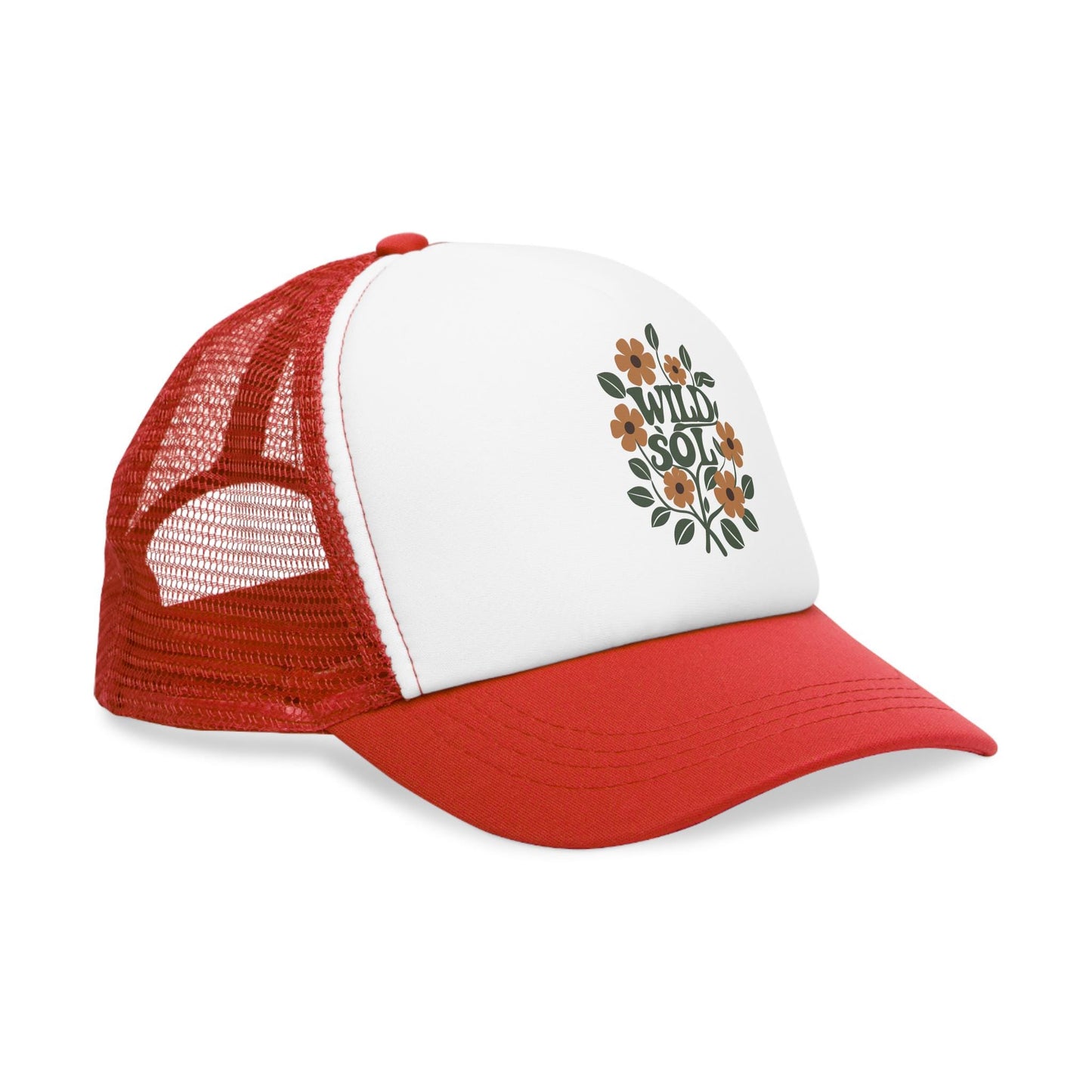 Boho floral mesh cap with breathable summer fit