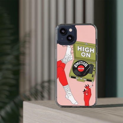 Retro music phone case with bold emotional art