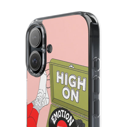Retro music phone case with bold emotional art