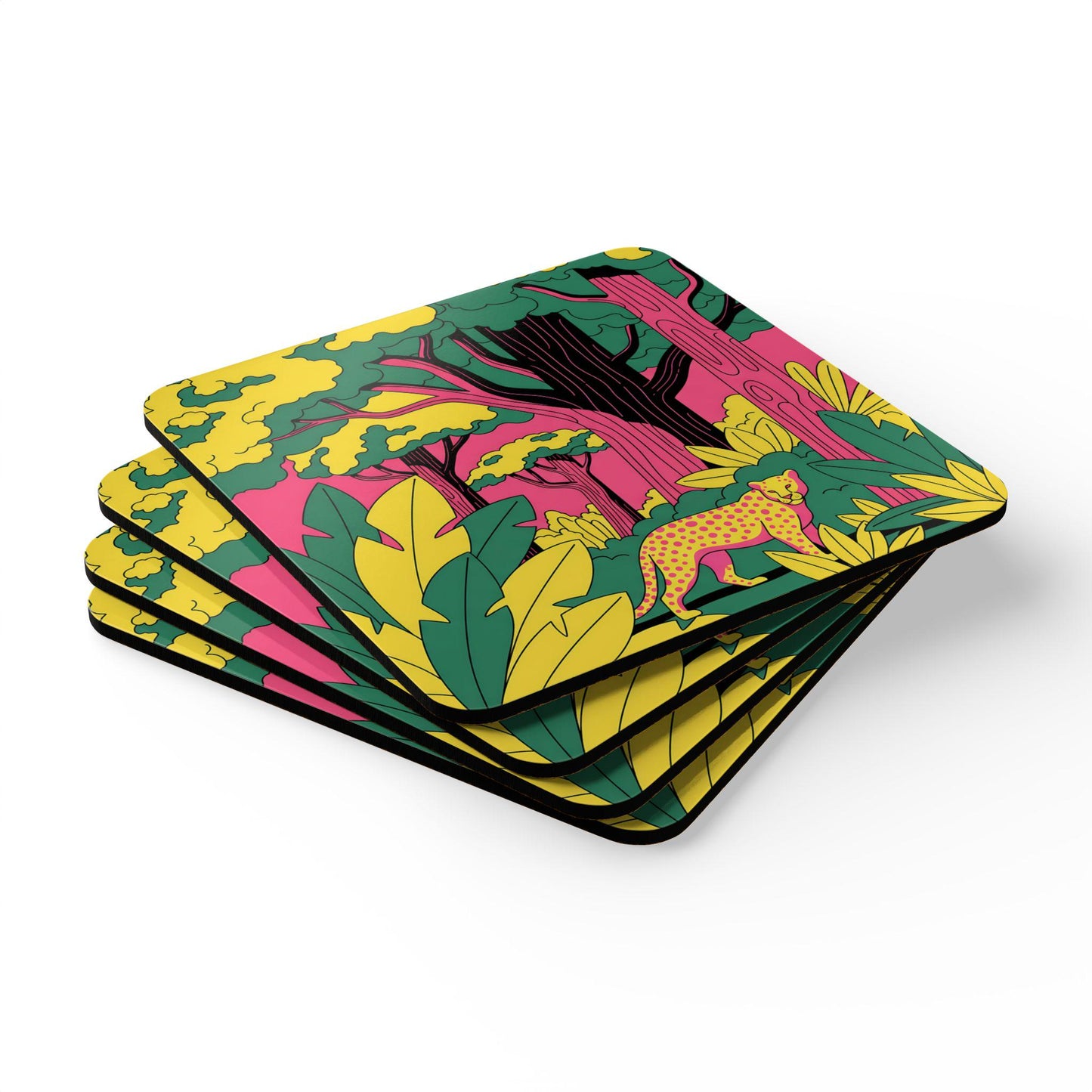 Vibrant Corkwood Coaster Set