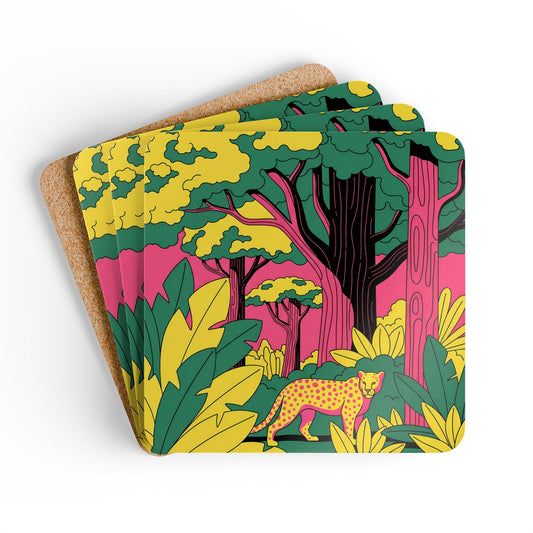 Vibrant Corkwood Coaster Set