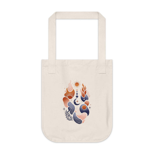Minimal abstract cotton tote with eco vibe