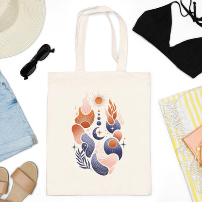 Minimal abstract cotton tote with eco vibe