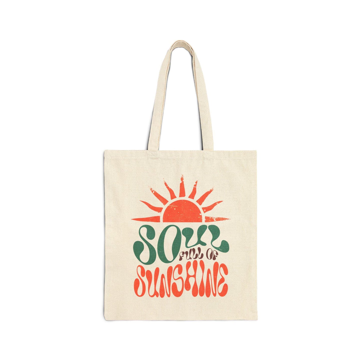 Soul of Sunshine cotton tote with boho floral art