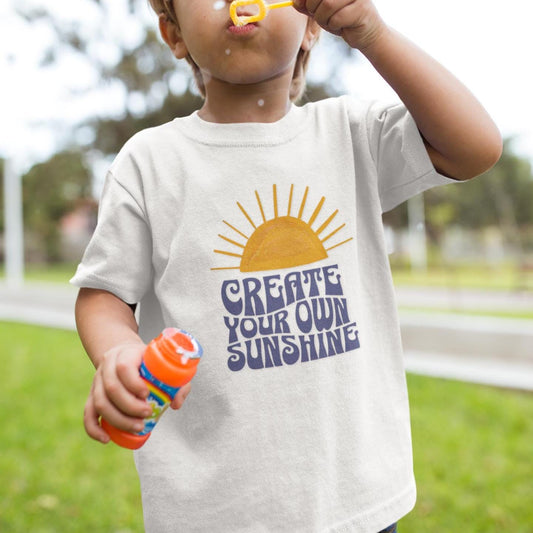 Sunshine baby t-shirt with retro sun print